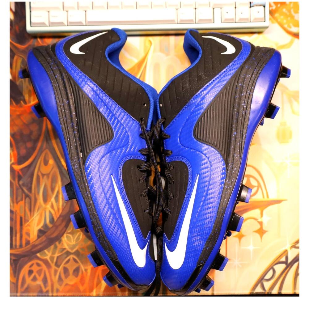 Nike BSBL Air MVP Pro 2 Metal Baseball Cleats White Black Low Top size 12.5